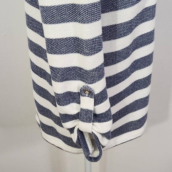 D&Co. Navy and White Striped Knit Top Size XXS Preppy Navy Stripe Top - Picture 3 of 8